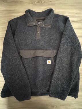 Carhartt Men’s Charcoal Sherpa Snap Pullover